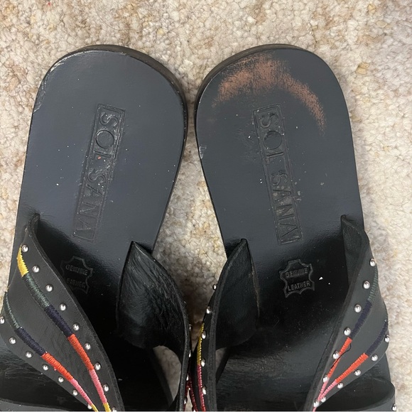 Sol Sana Pablo Embellished Slide Sandals Black Size 37 - Picture 6 of 9
